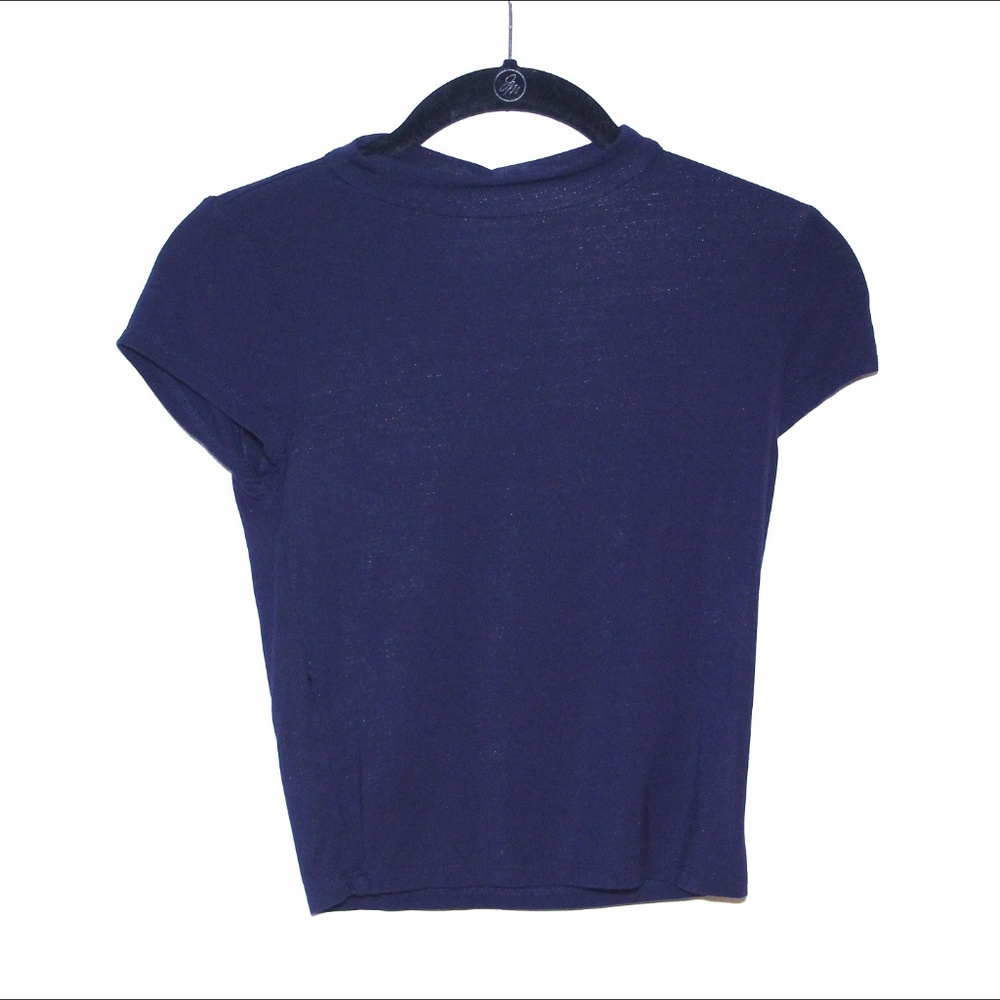 Navy Blue Crop Top